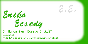 eniko ecsedy business card